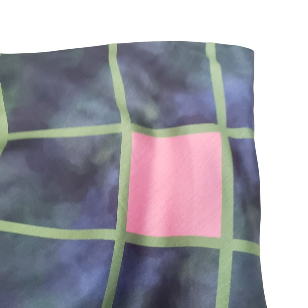 NEW Ahluwalia Side Cutout Ruched Satin Mini Skirt Pink Green Forest Fairy - Picture 8 of 13